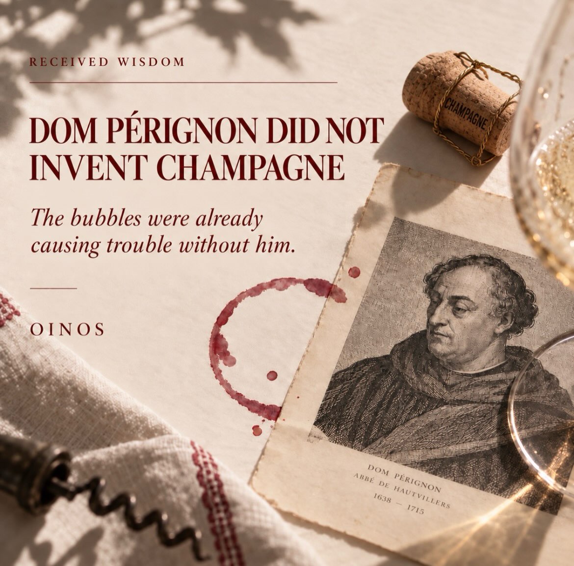 Dom Pérignon did not invent Champagne.